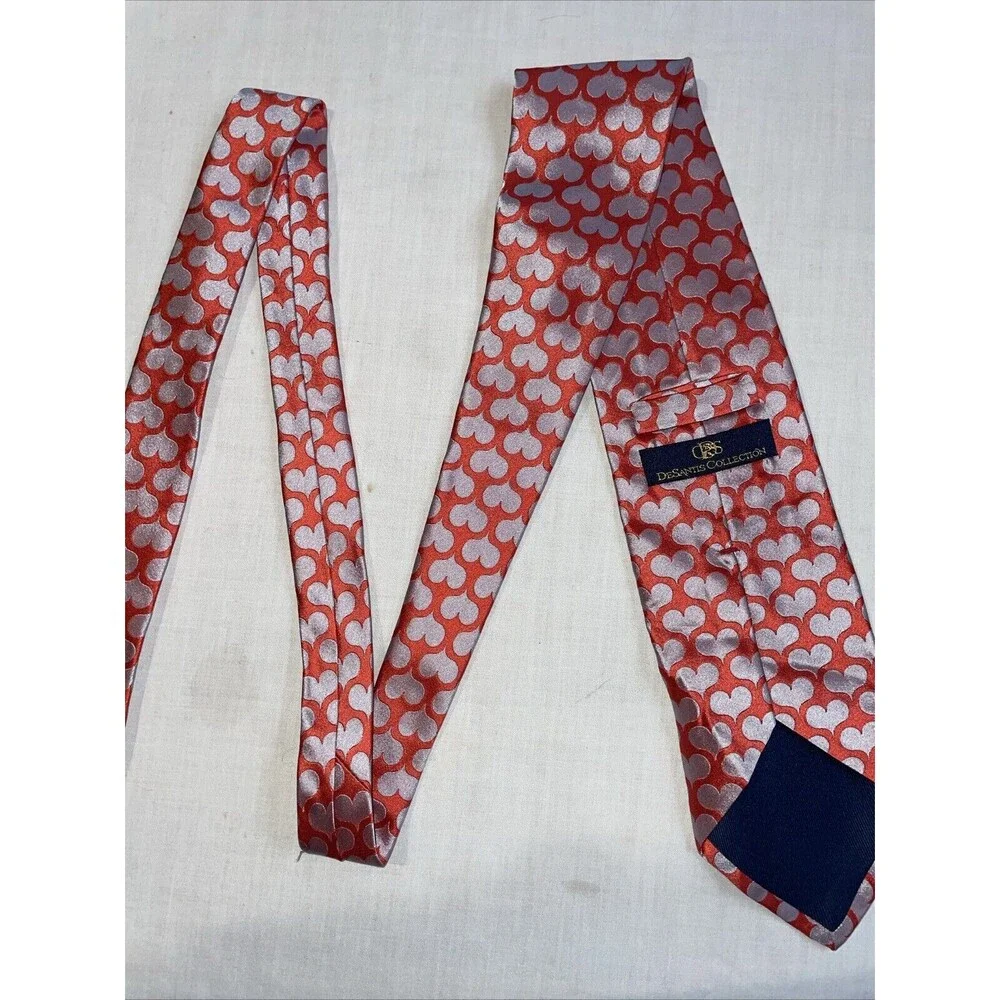 Desantis Collection Men’s Dress Tie Size 58” Pink Hearts Business Formal City